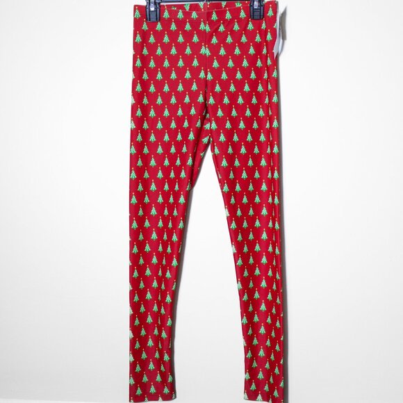 Southwind Apparel Bayside Tights Leggings Christmas Trees Print Athleisure XS - Picture 2 of 5